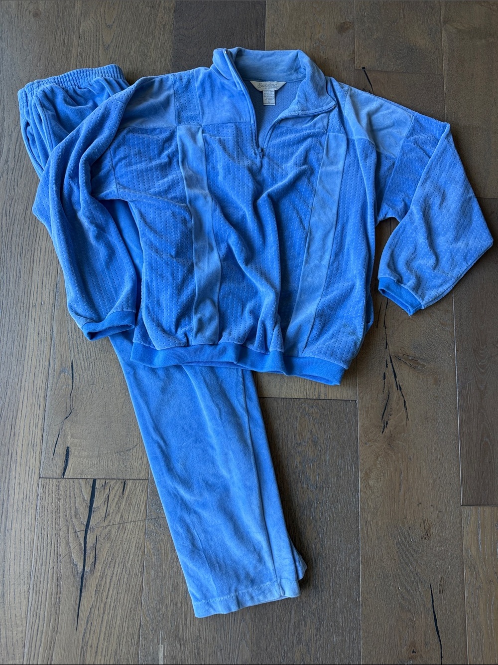 Blue textured Velour lounge Set - vintage Sabrina by Mervyn’s